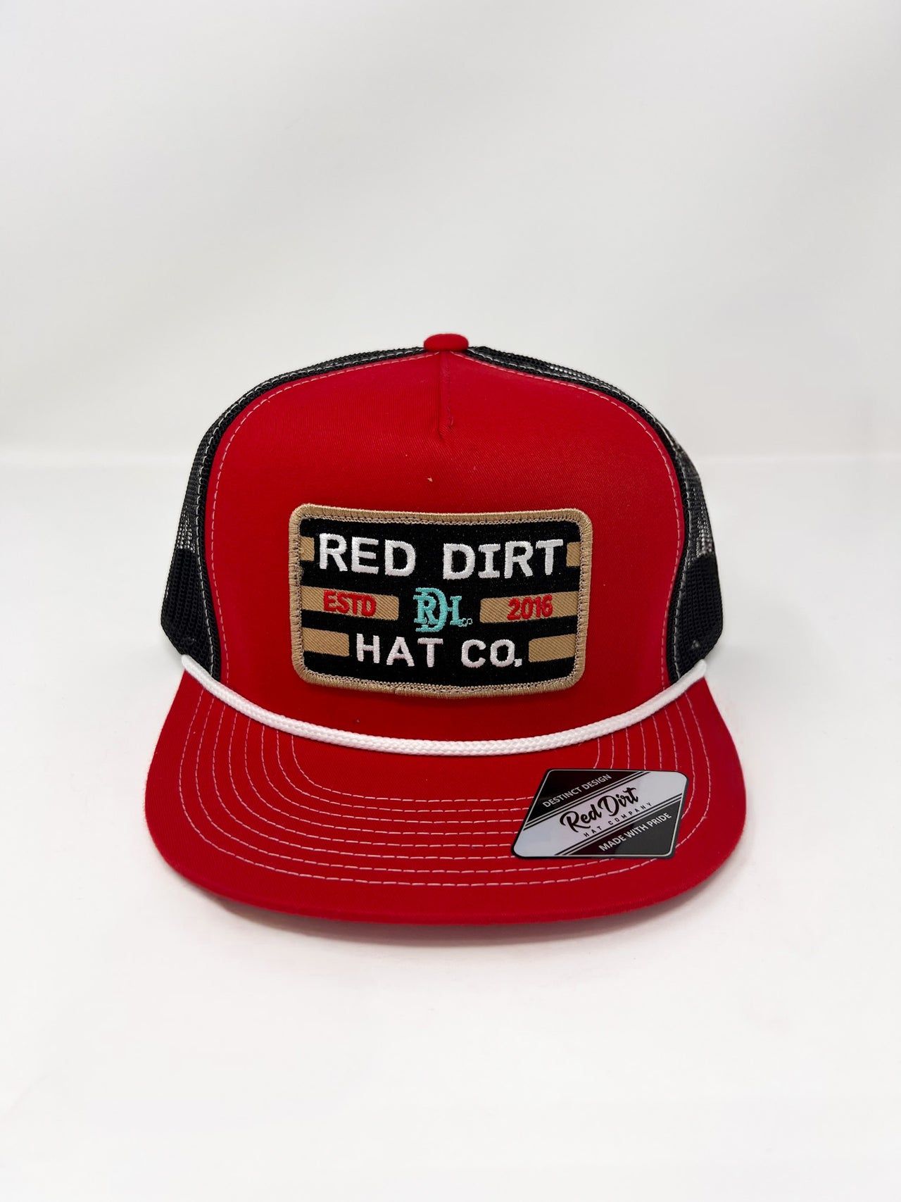 Big Britches Hat- Red/Black White Rope