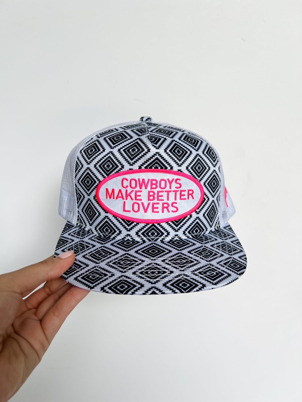 Better Lovers Hat- Black And White Aztec