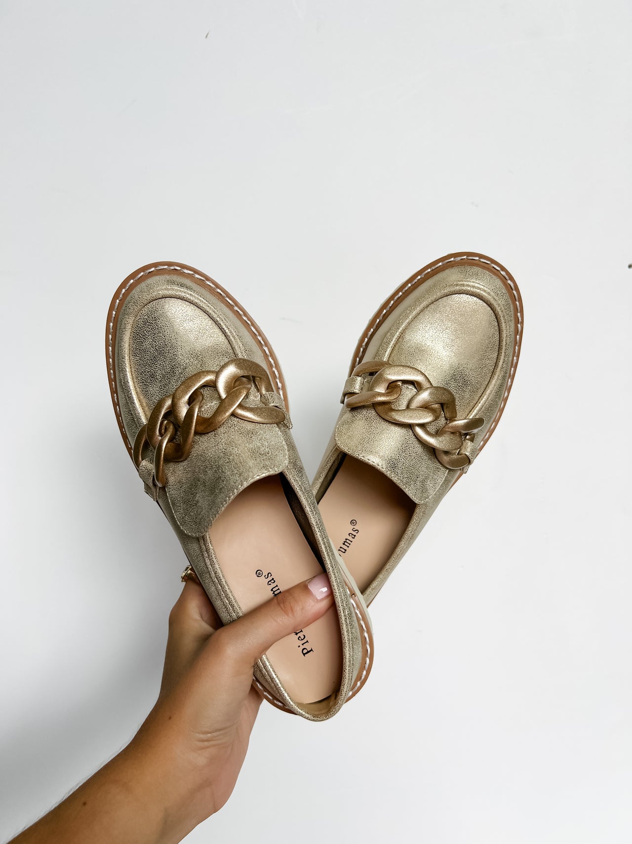 Mora Gold Loafers