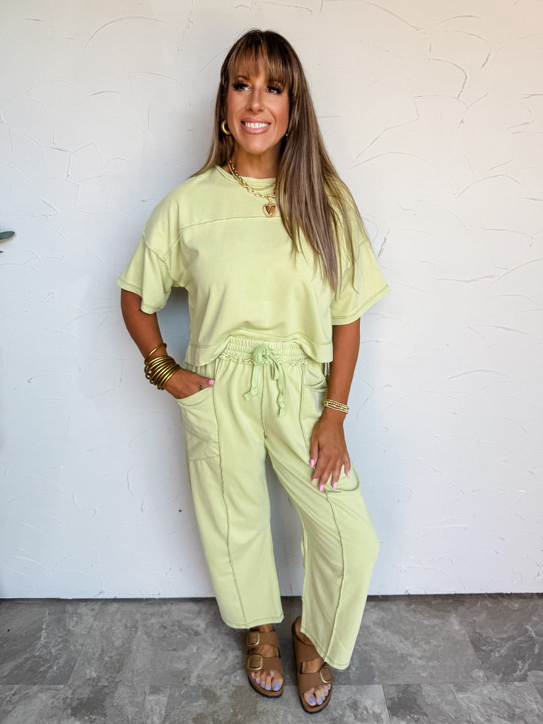 My Side Quest Exposed Seam Set- Chartreuse
