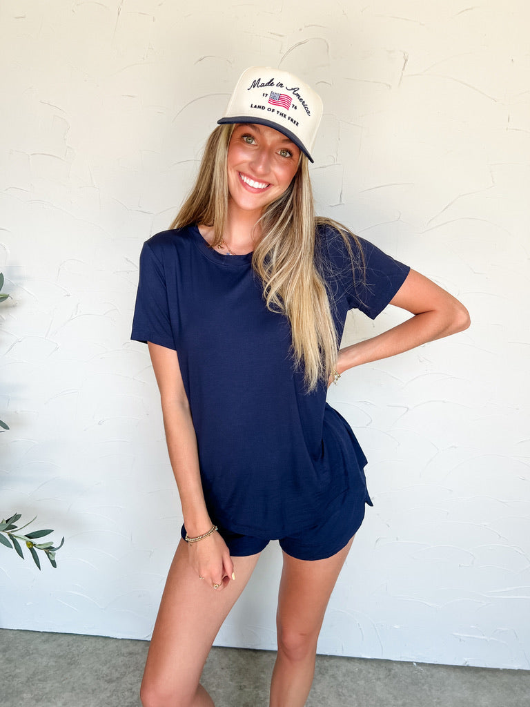 Here To Work Lounge Set- Navy