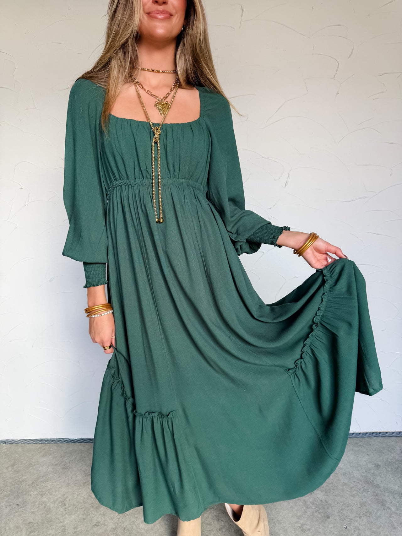 Shoot Your Shot Gathered Maxi Dress