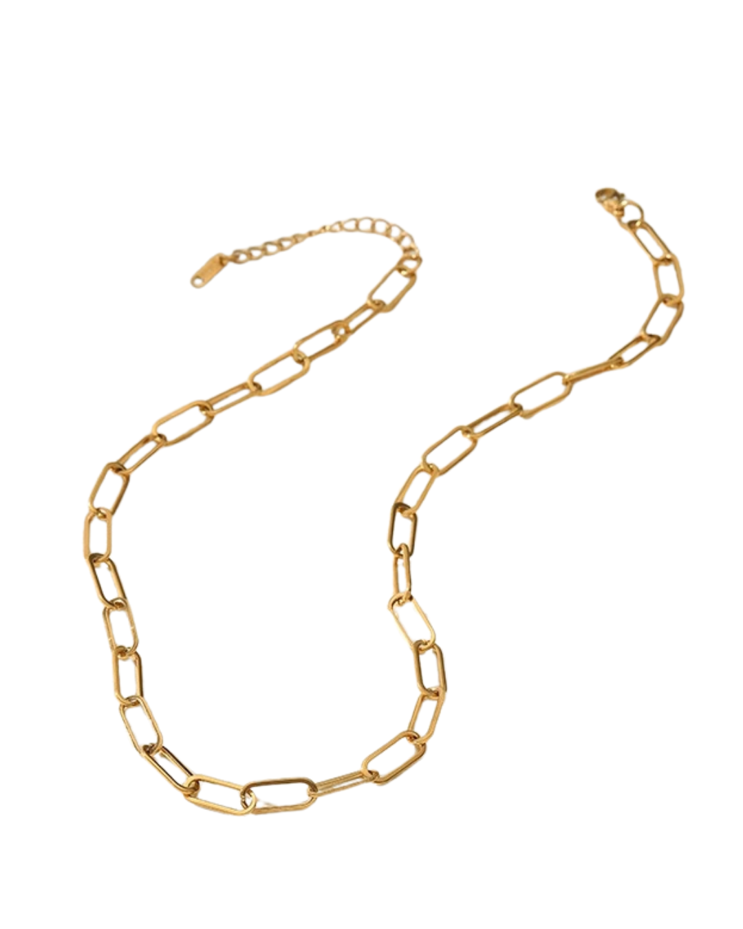 Paperclip Gold Simple Stainless Steel Necklace