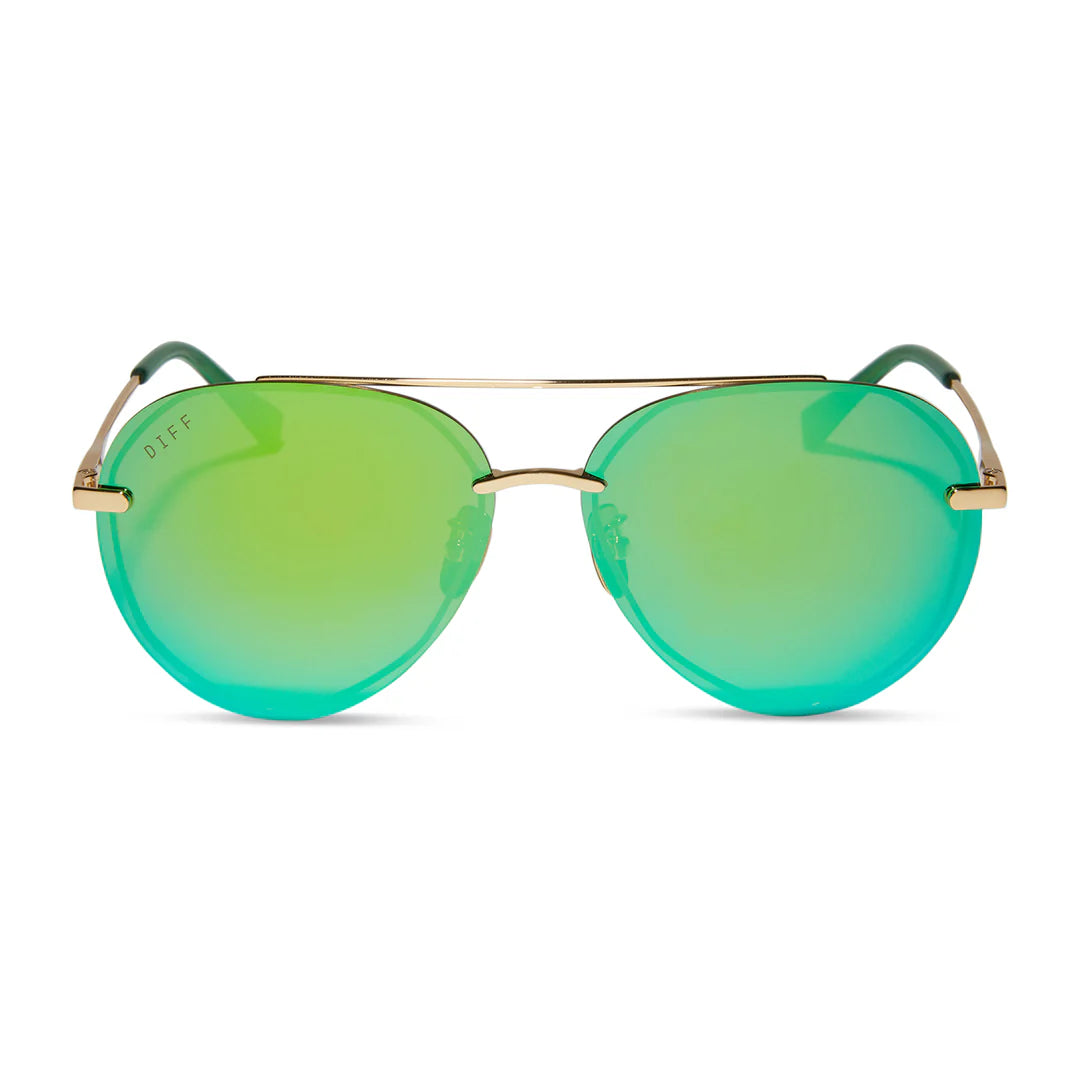 lenox gold + green mirror sunglasses