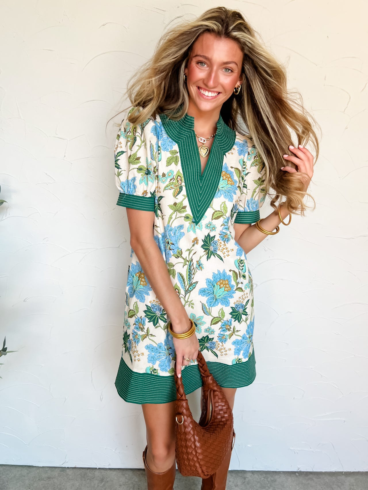 Deliver The Basket Floral V Neck Dress