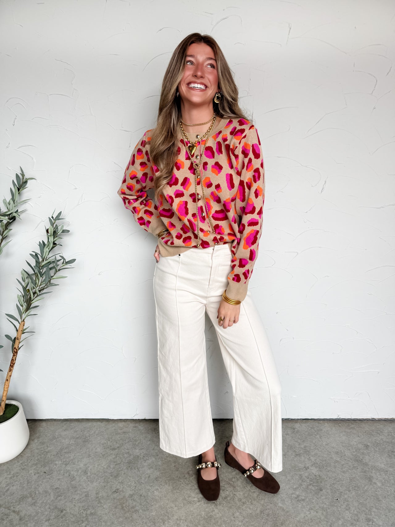 Get To Know You Button Down Leopard Cardigan