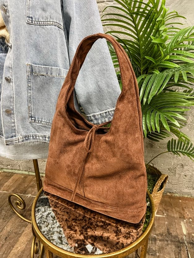 Willow 2in1 Suede Shoulder Bag- Brown