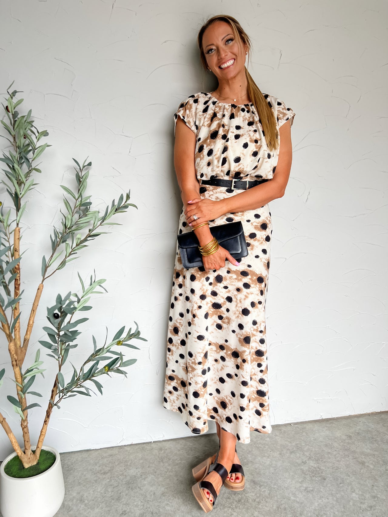 Isn't She Wonderful Polka Dot Tunic Maxi Dress