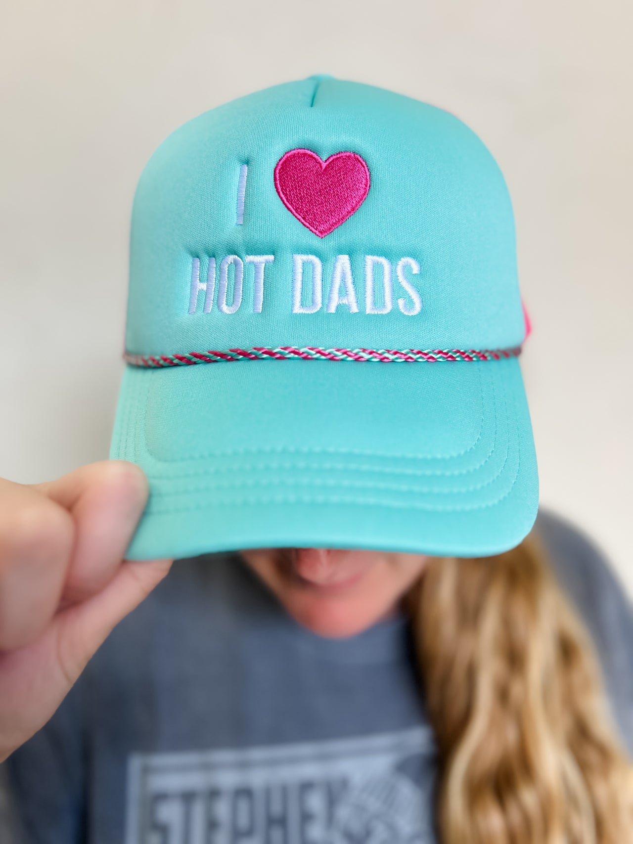 I Love Hot Dads Foam Hat