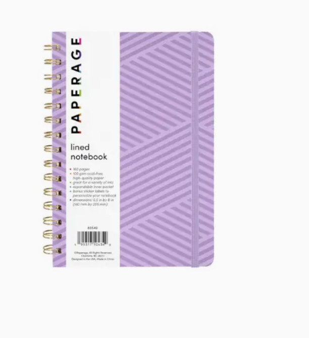 Geometric Lavender Hardcover Spiral Lined Journal Notebook