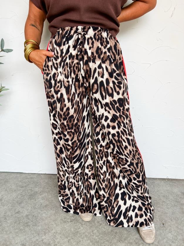 For The Greater Good Leopard Straight Pants