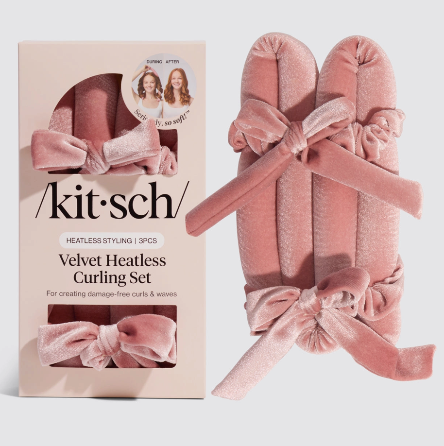 Terracotta Velvet Heatless Curling Set