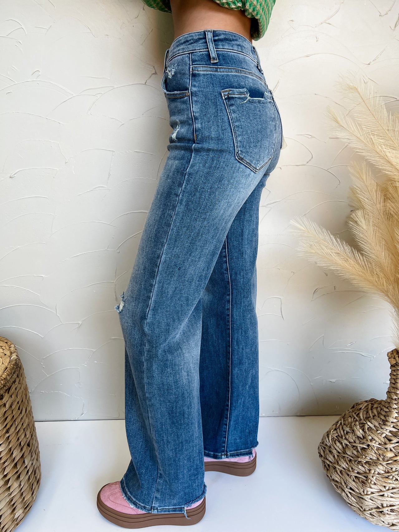 Caught You Watching High Rise Vintage Washed Jeans