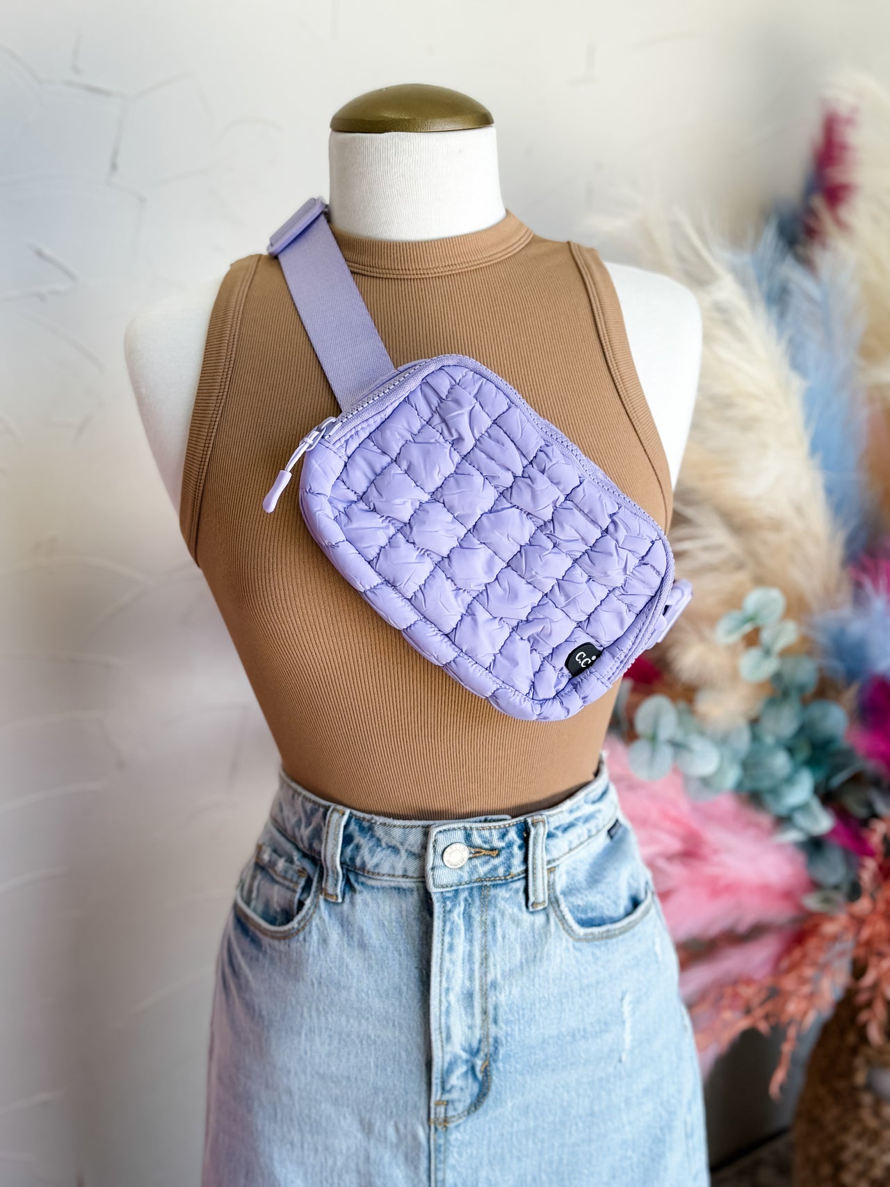 Quilted Belt Bag- Lavender