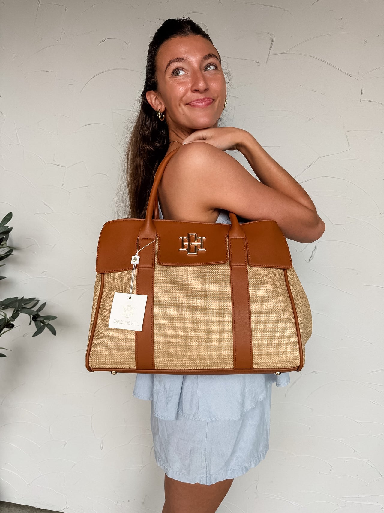 {CH} Augusta Handbag Natural Saddle