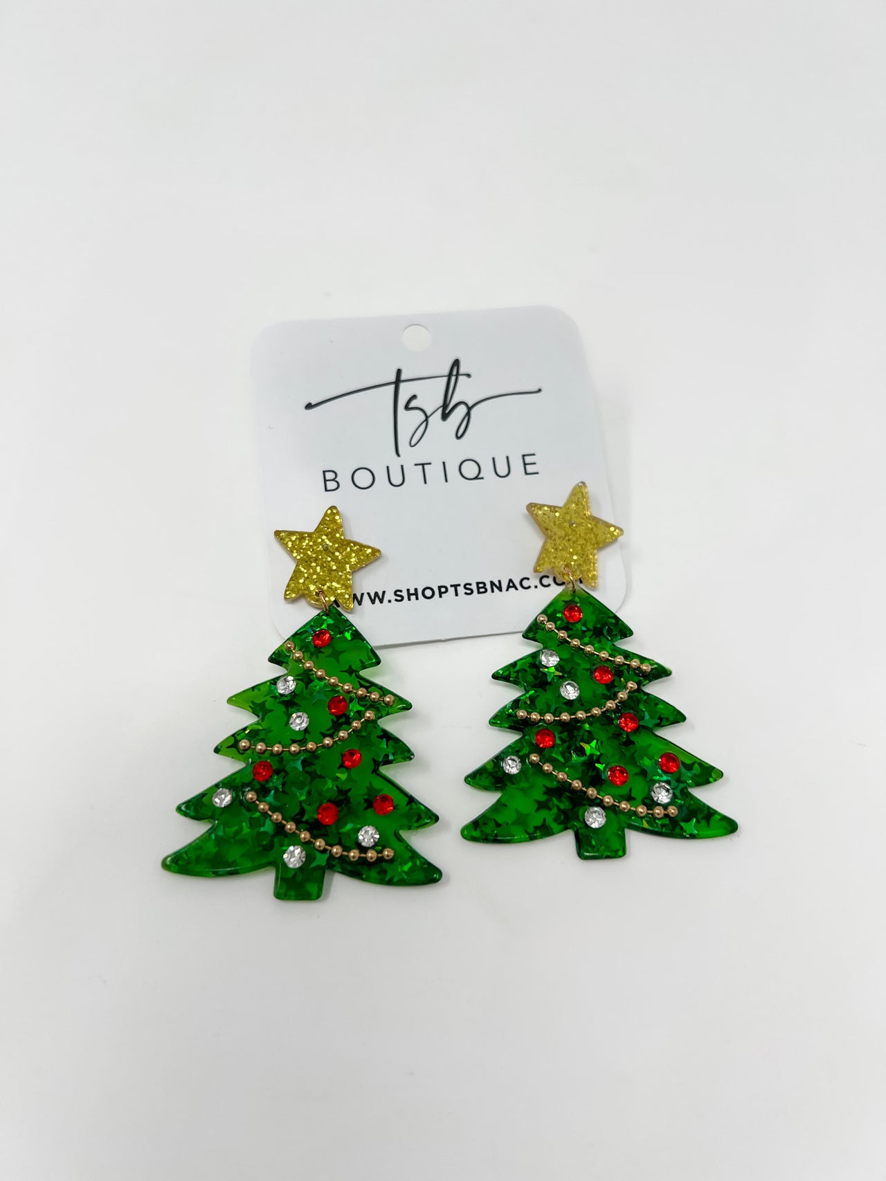 Classic Christmas Tree Acrylic Earrings