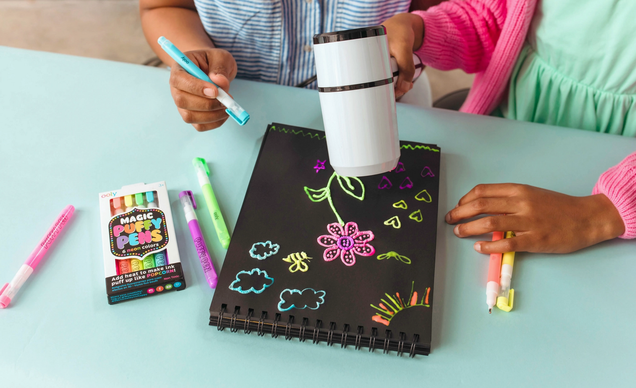 Magic Puffy Neon Pens - Set of 6