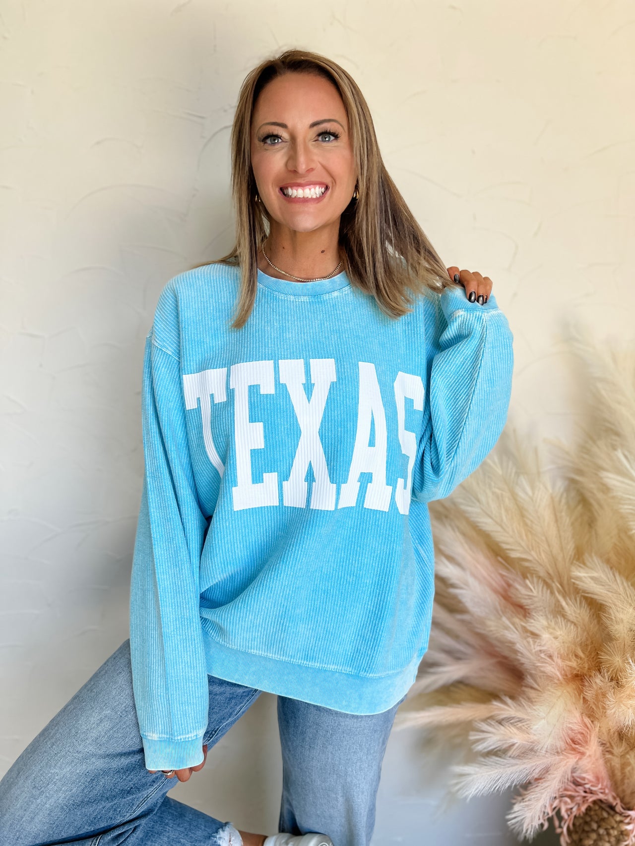 TEXAS Graphic Sweatshirt- Sky Blue