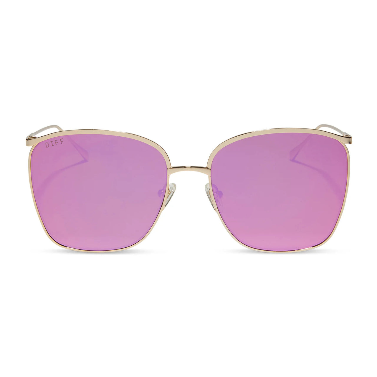 {DIFF} vittoria gold + pink rush mirror sunglasses