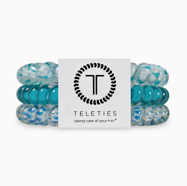 set of 3 branded blue teleties