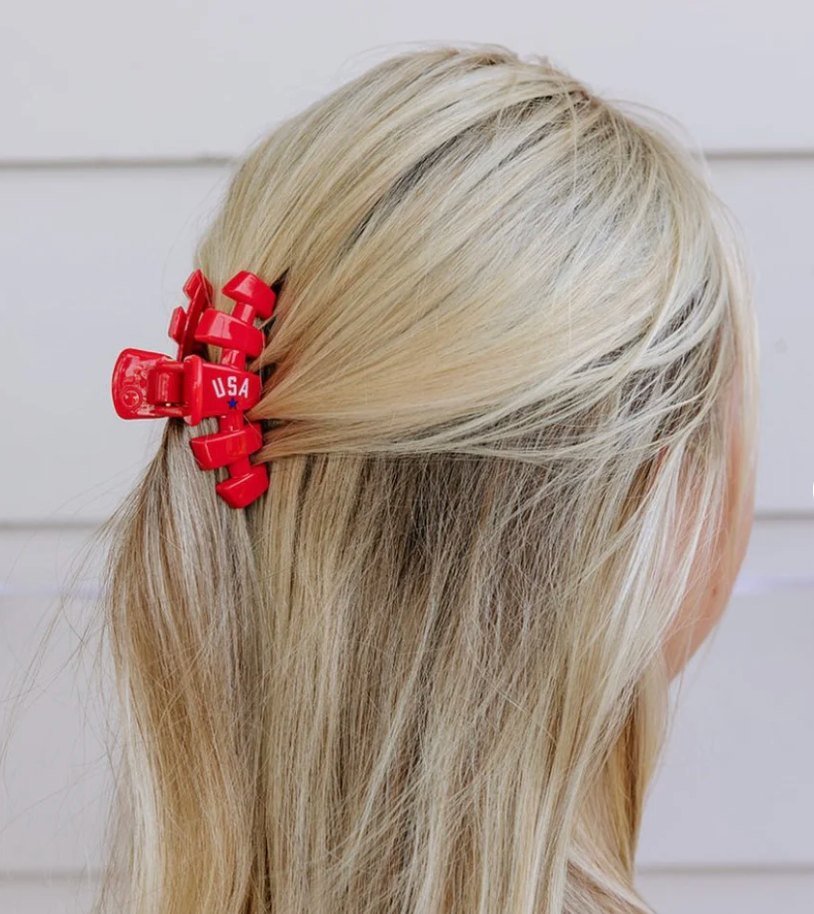 USA Red Classic Hair Clip- Small