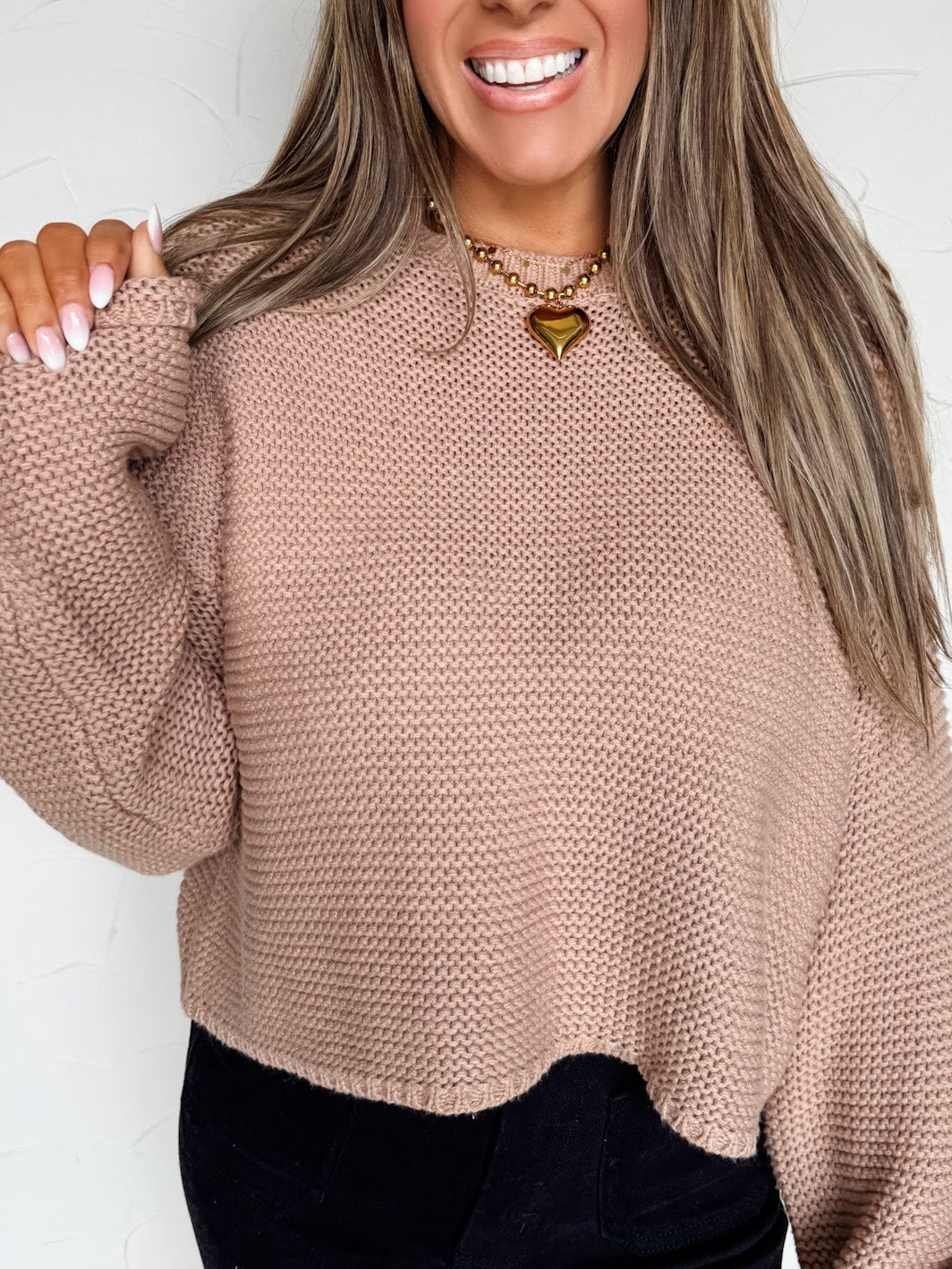 Move Slowly Sweater- Dark Taupe