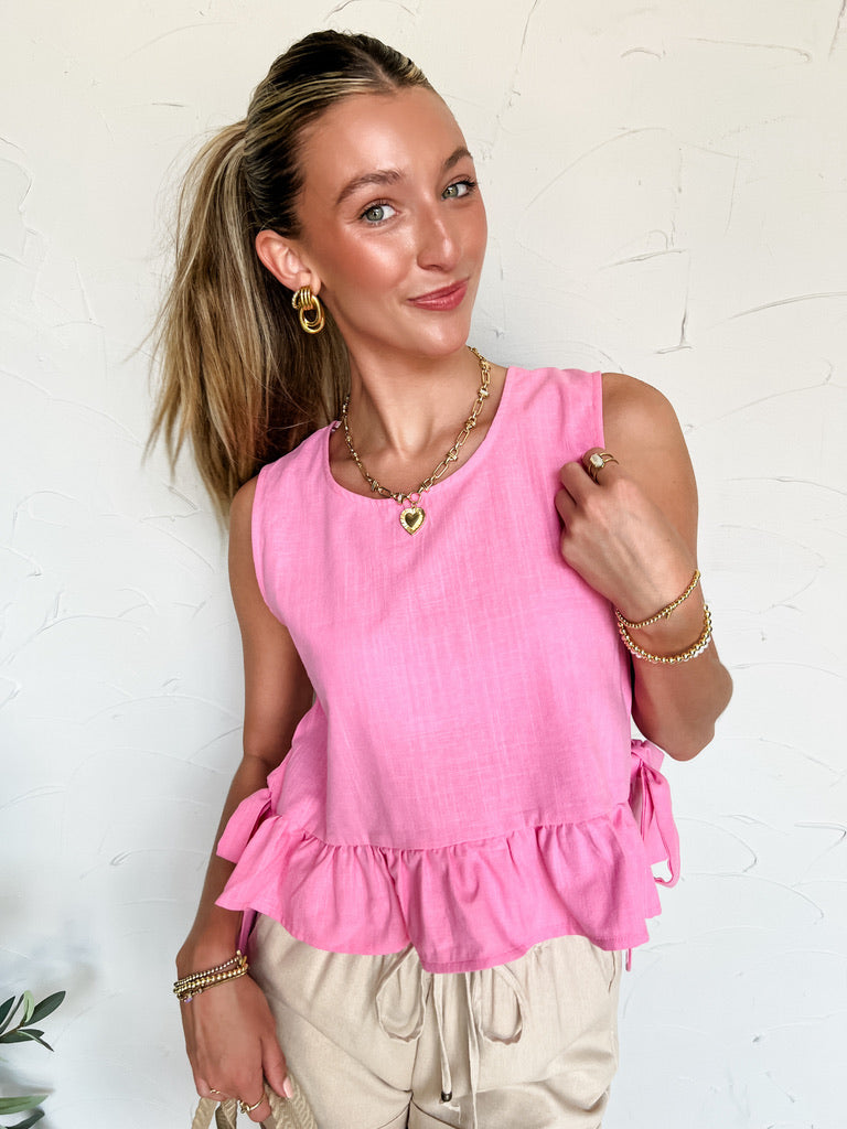 Wild and Free Tank with Tie Detail