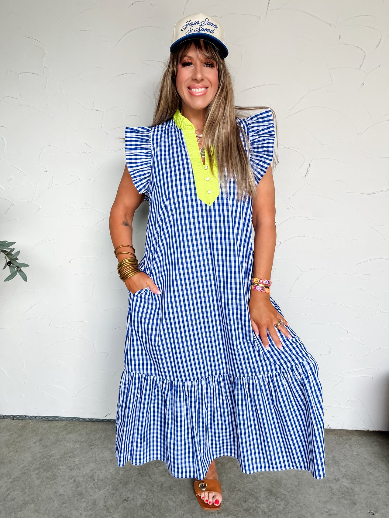 Better Basics Cap Sleeve Midi Dress- Indigo