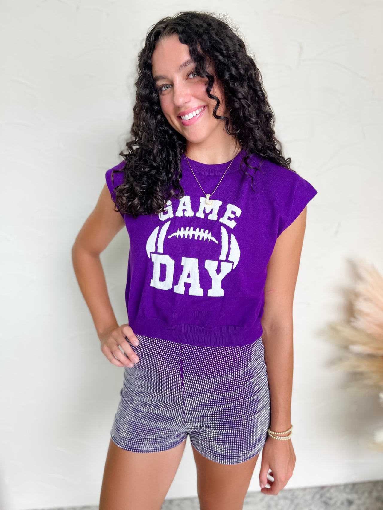 Purple Game Day Sweater Top