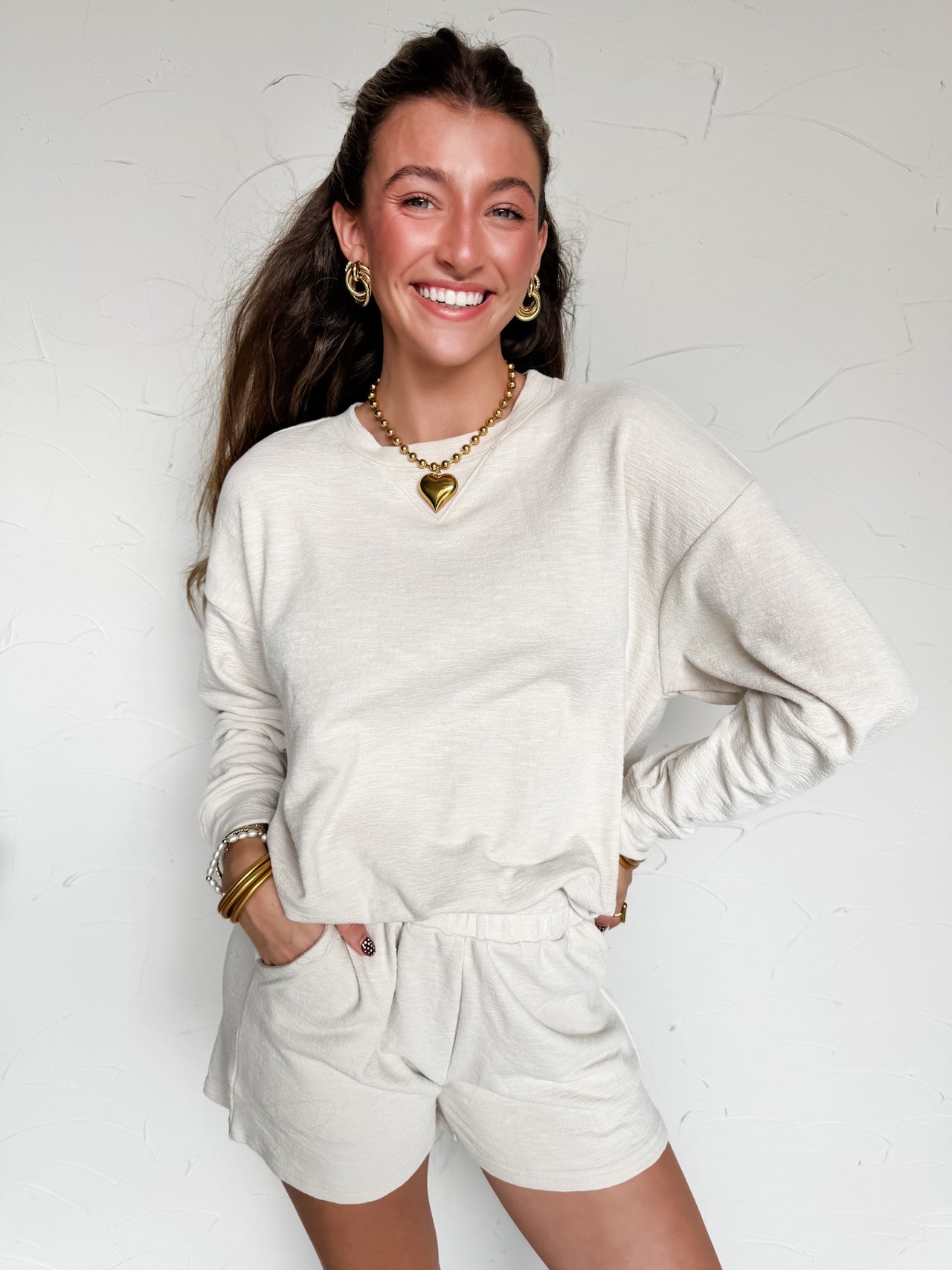 Nice Touch Knit Comfy Set- Sand Beige