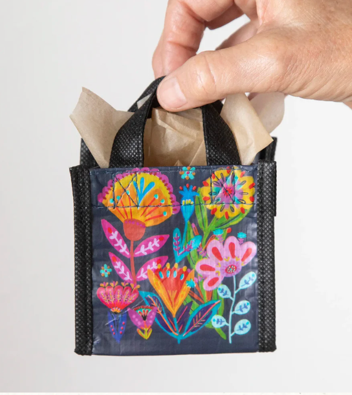 Happy Bag Mini- Navy Folk Flower