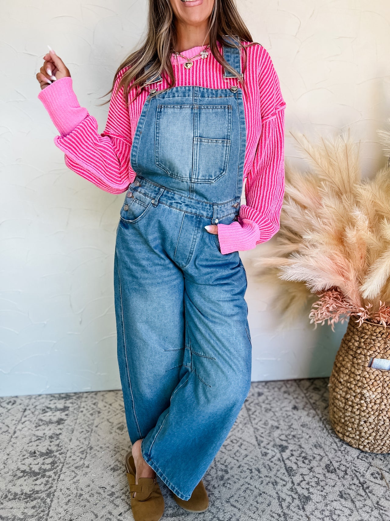 All In Good Time Slouchy Denim Overalls