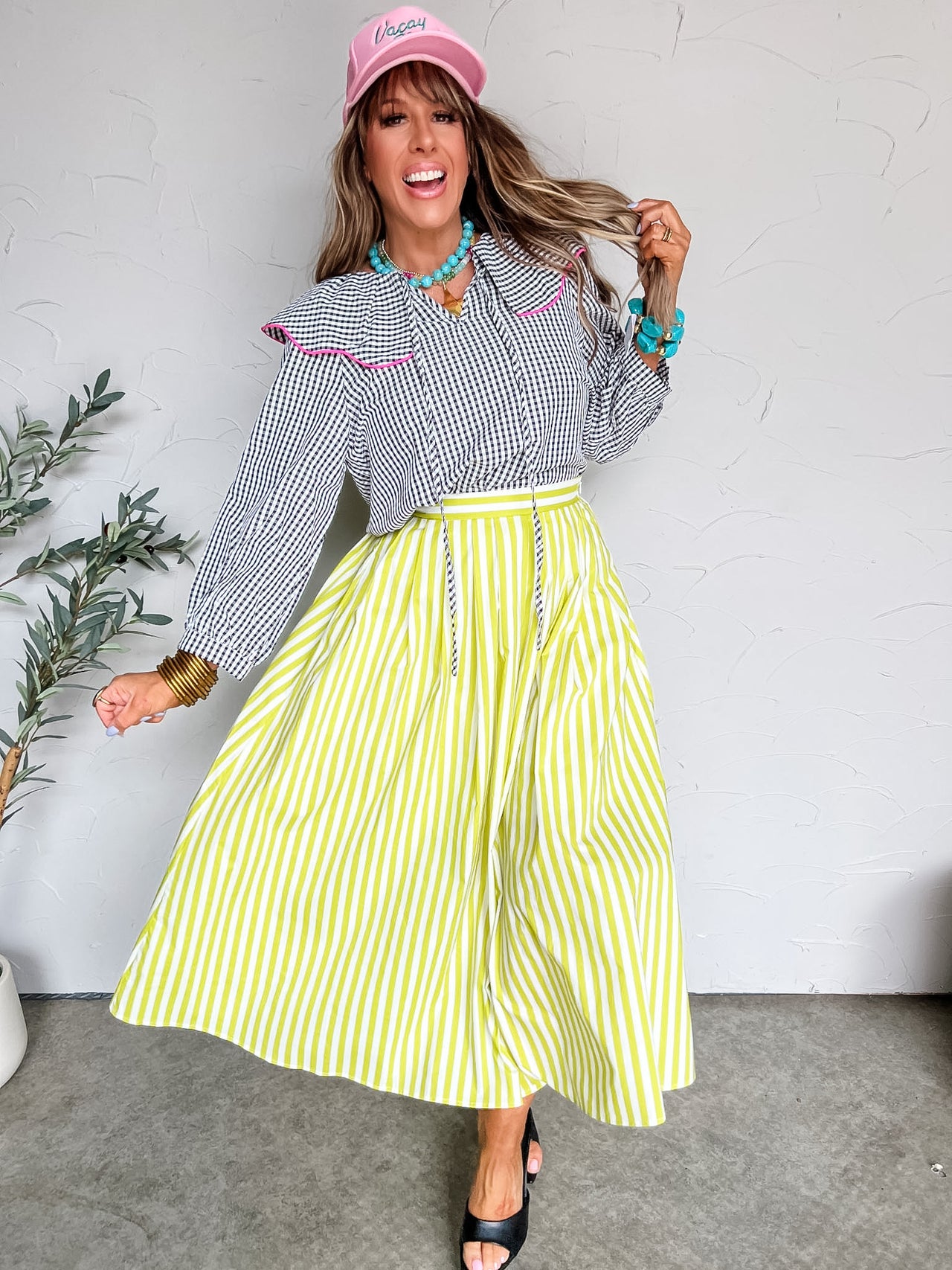 My Little Dream Gingham Peasant Top