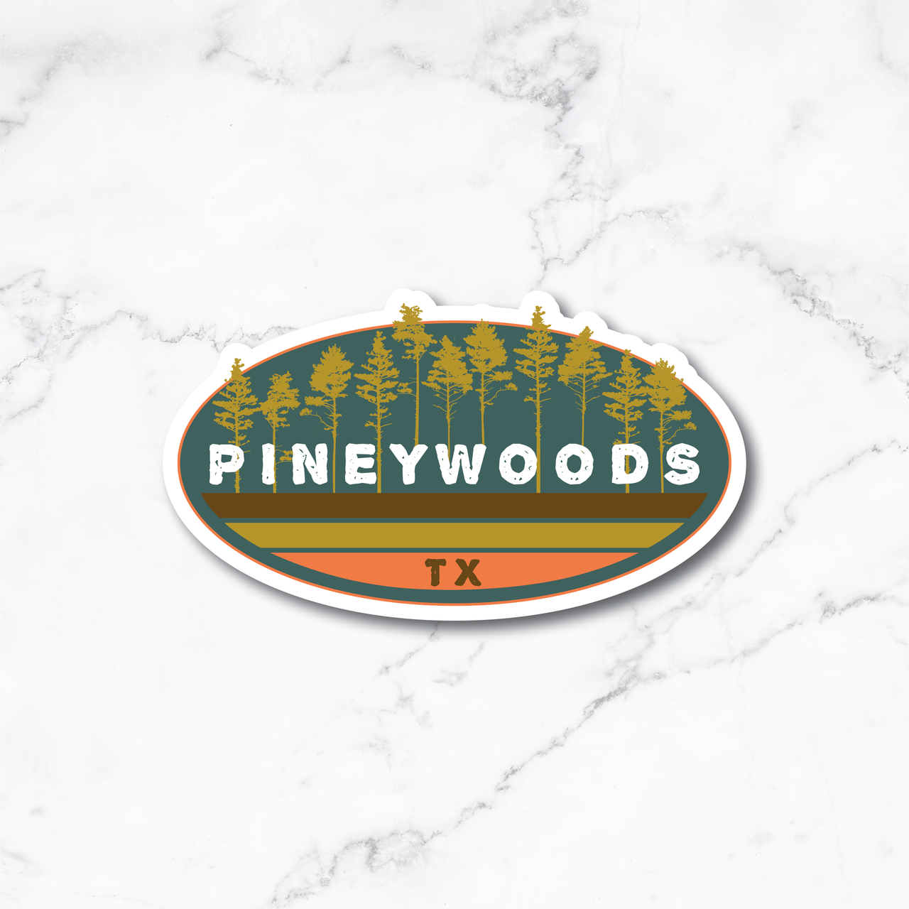 Pineywoods Tx Stripes Sticker