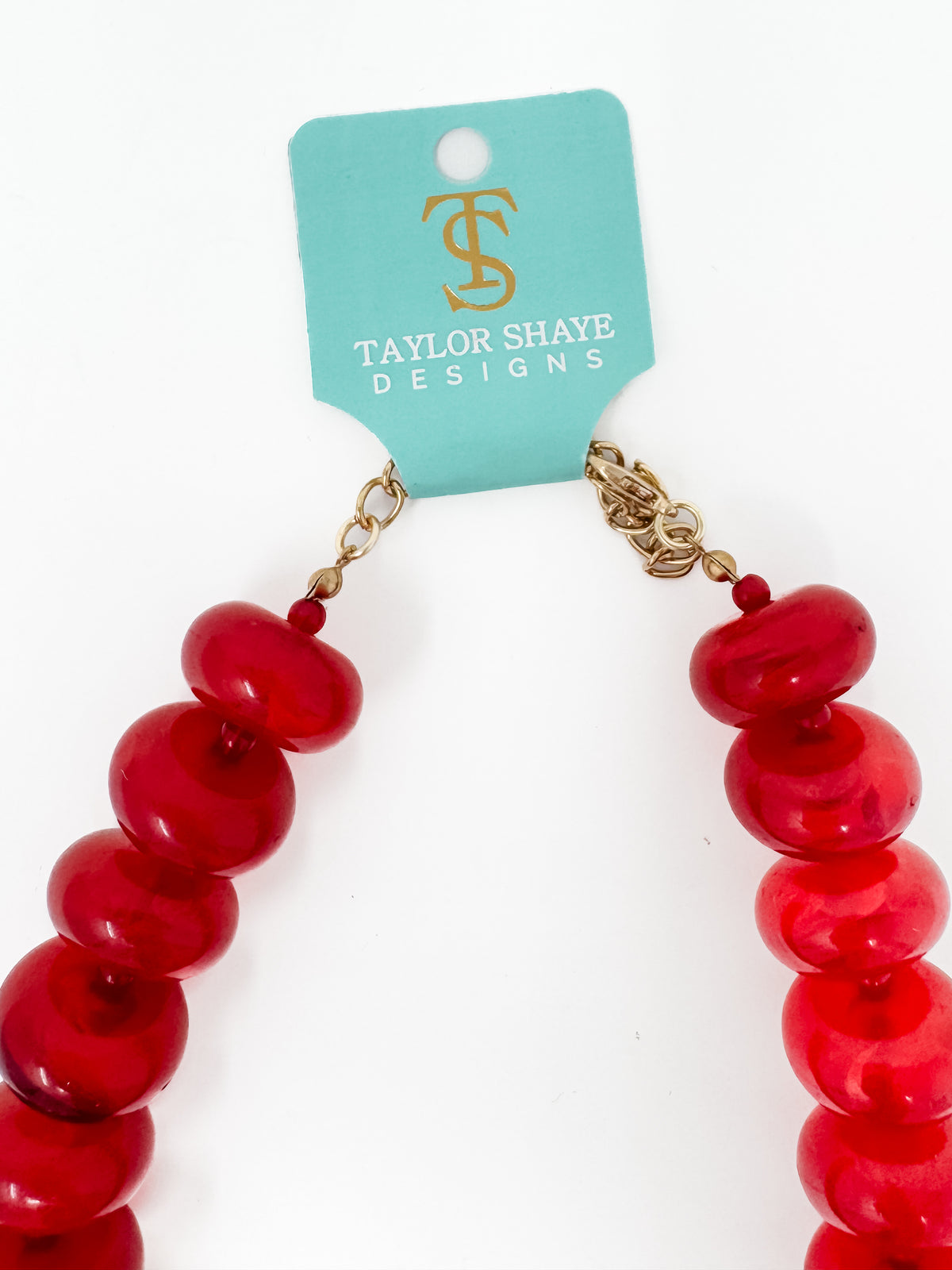 Scarlett Beaded Necklace: Red