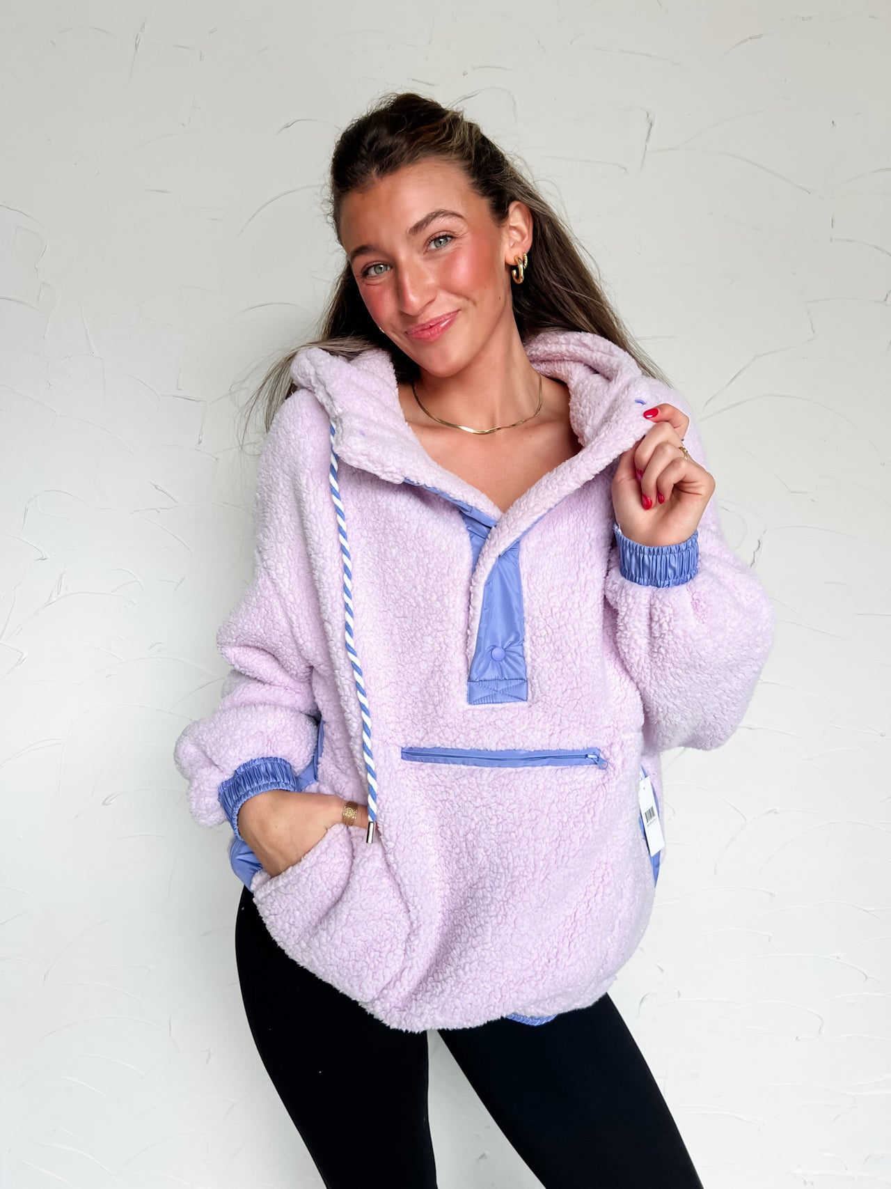 Light Purple Two Toned Sherpa Pullover