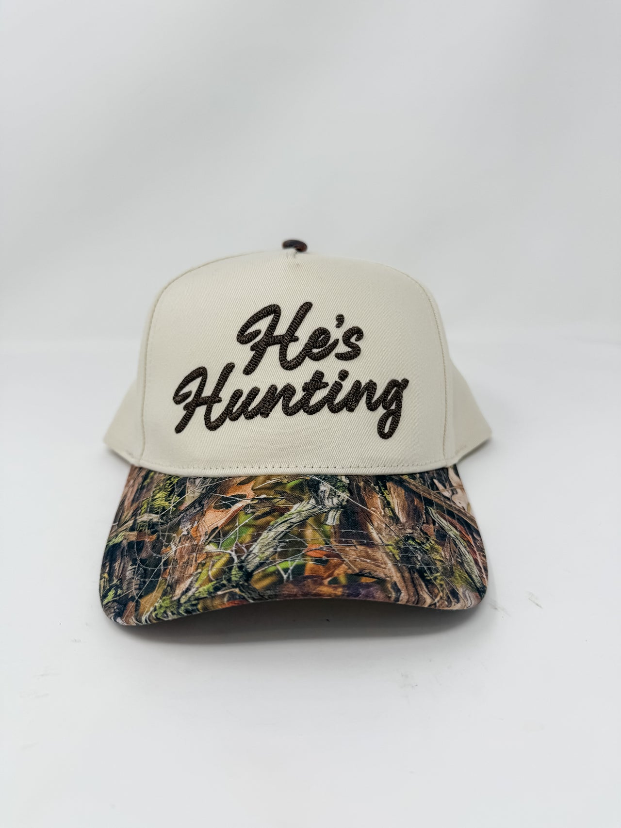 He's Hunting Hat- Camo/Natural