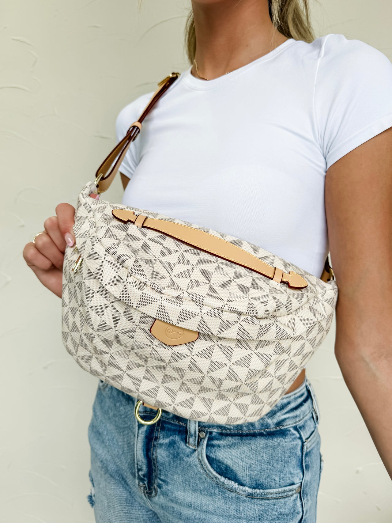 Adele Crossbody Fanny Pack- Cream