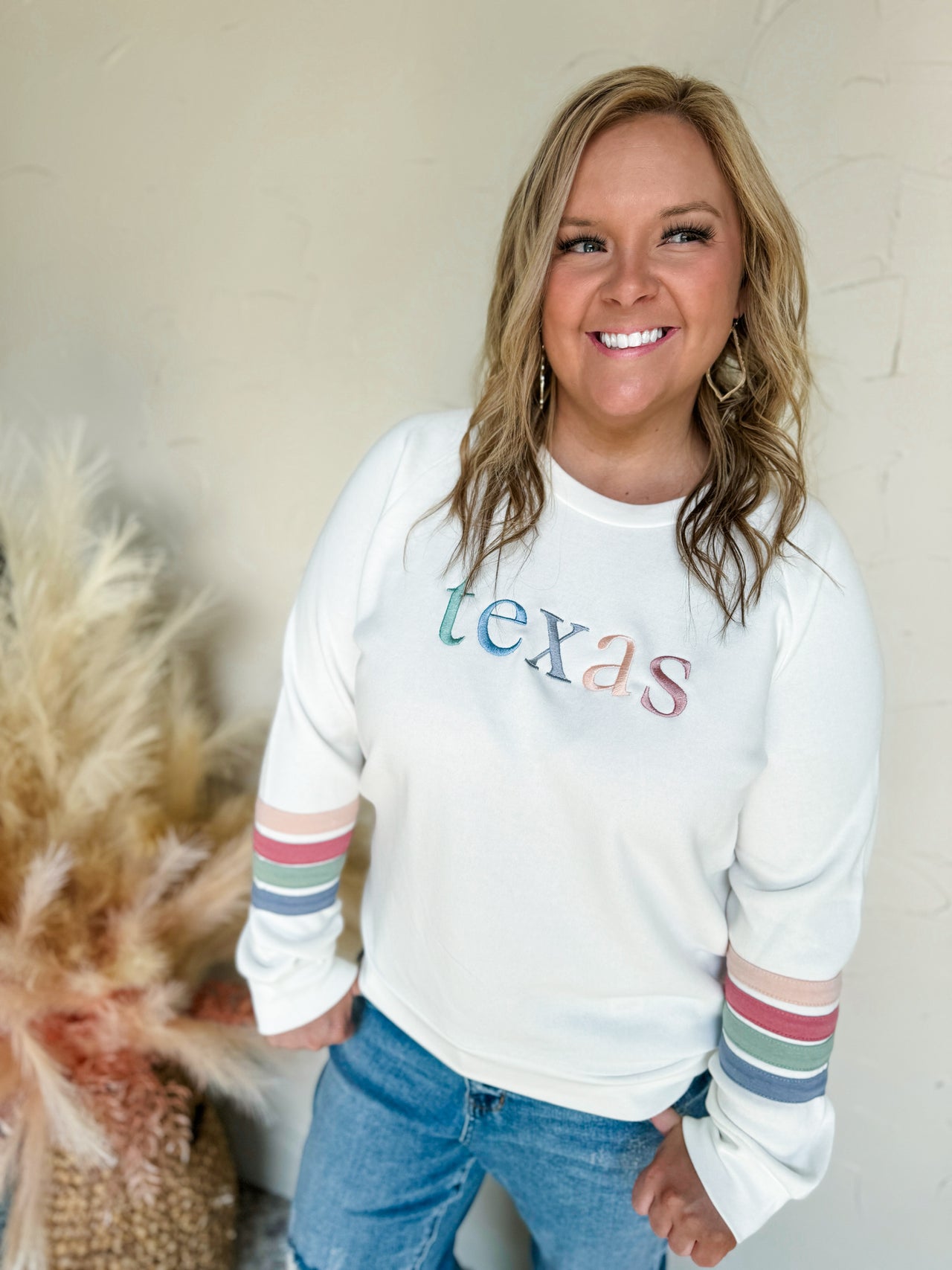 Texas Striped Embroidered Sweatshirt