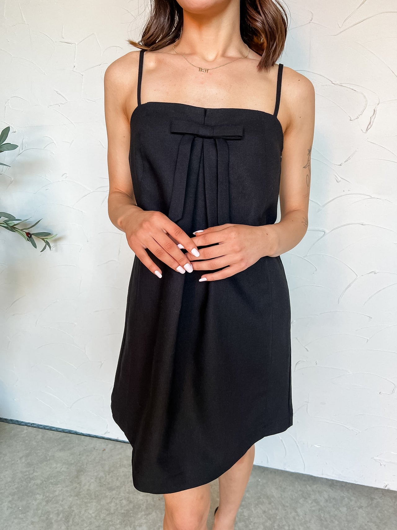 Out To Brunch Black Front Bow Dress