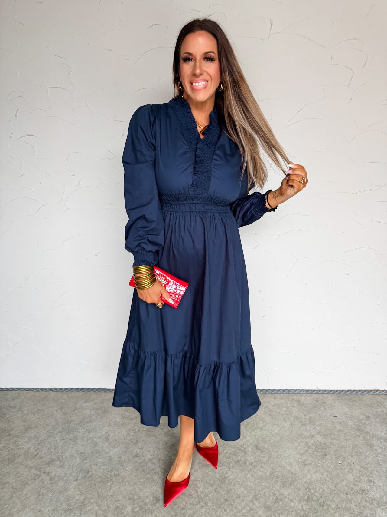 Quick Decisions Ruffled Midi Dress