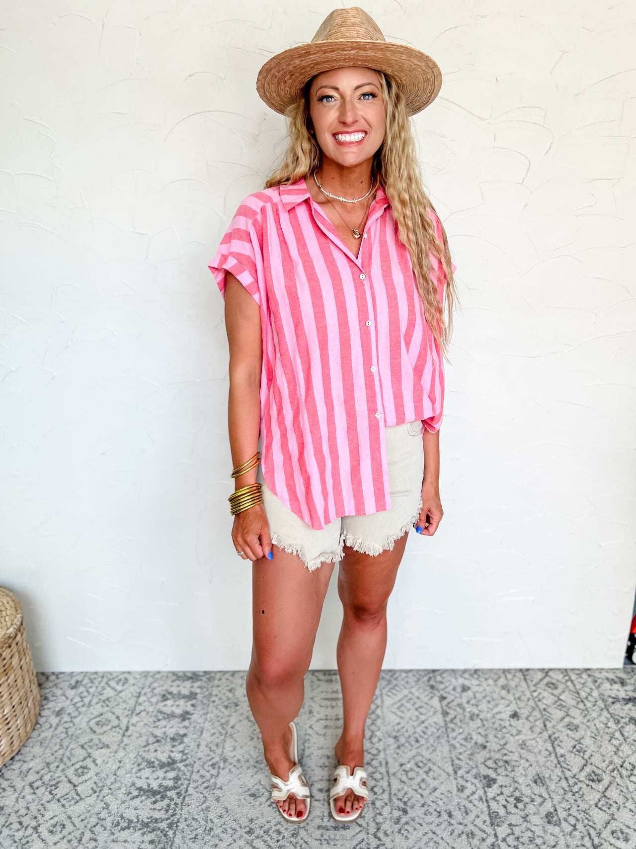 Sippin' In Stripes Button Down Shirt