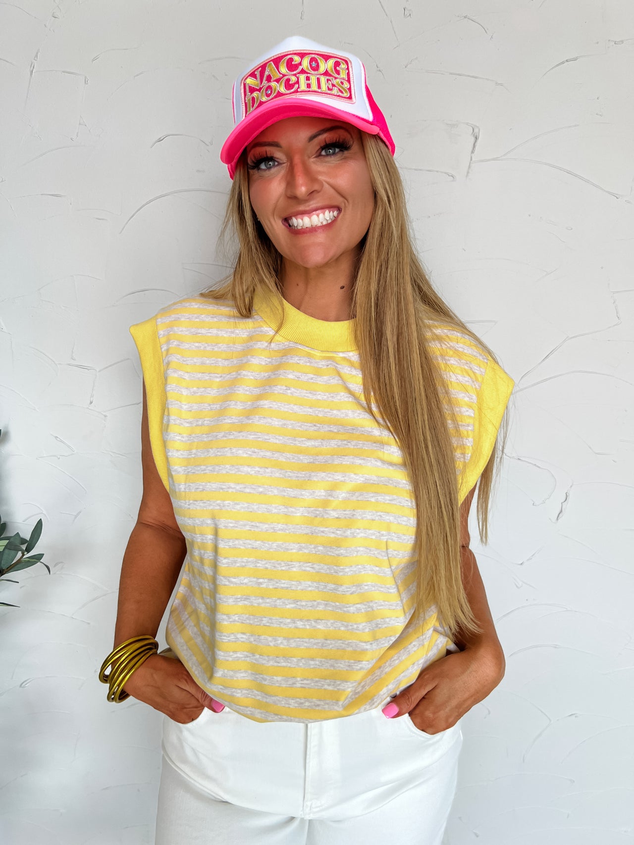 Truth Be Told Striped Cap Sleeve Top