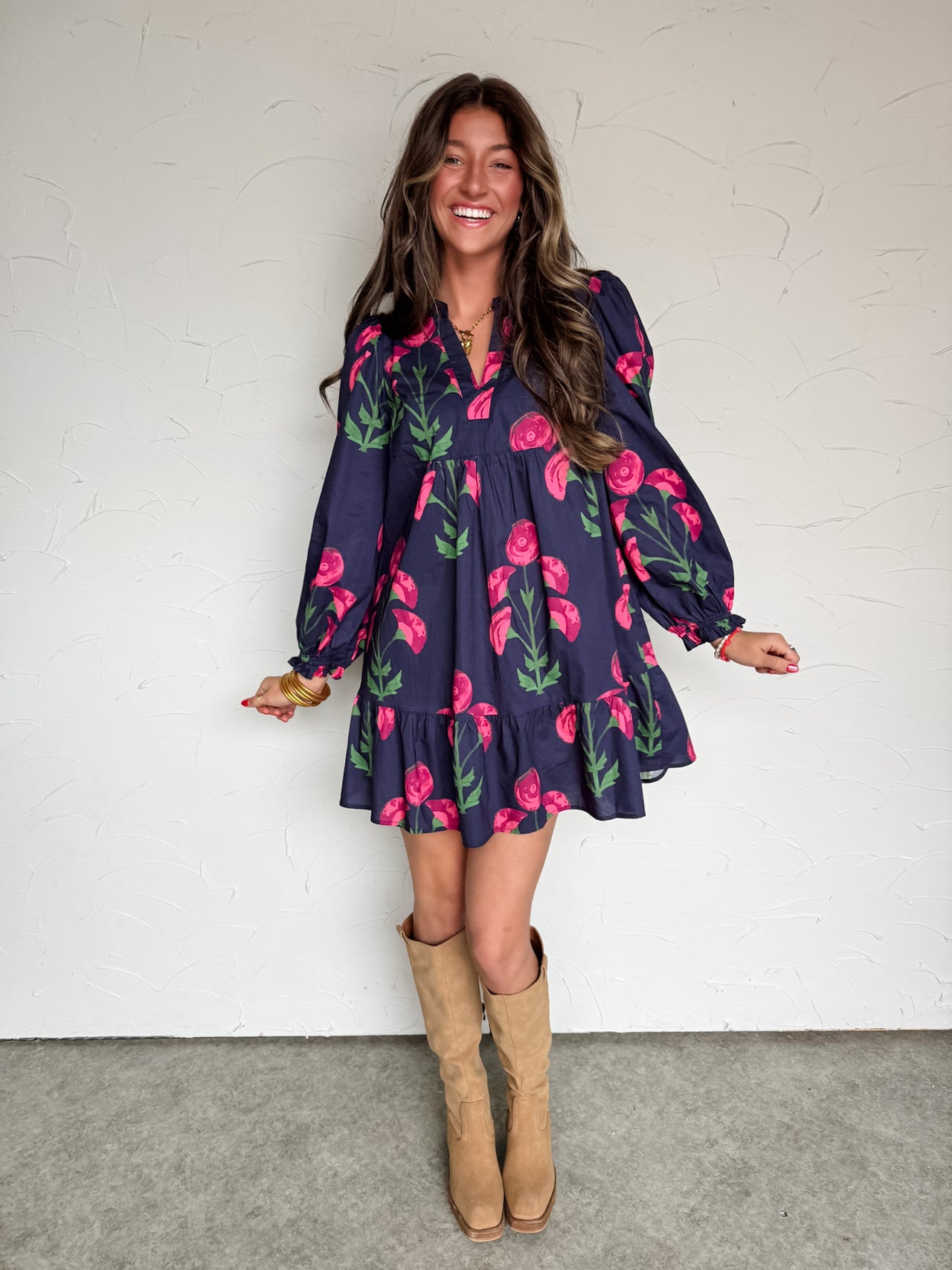 Made It Clear Floral Tiered Mini Dress