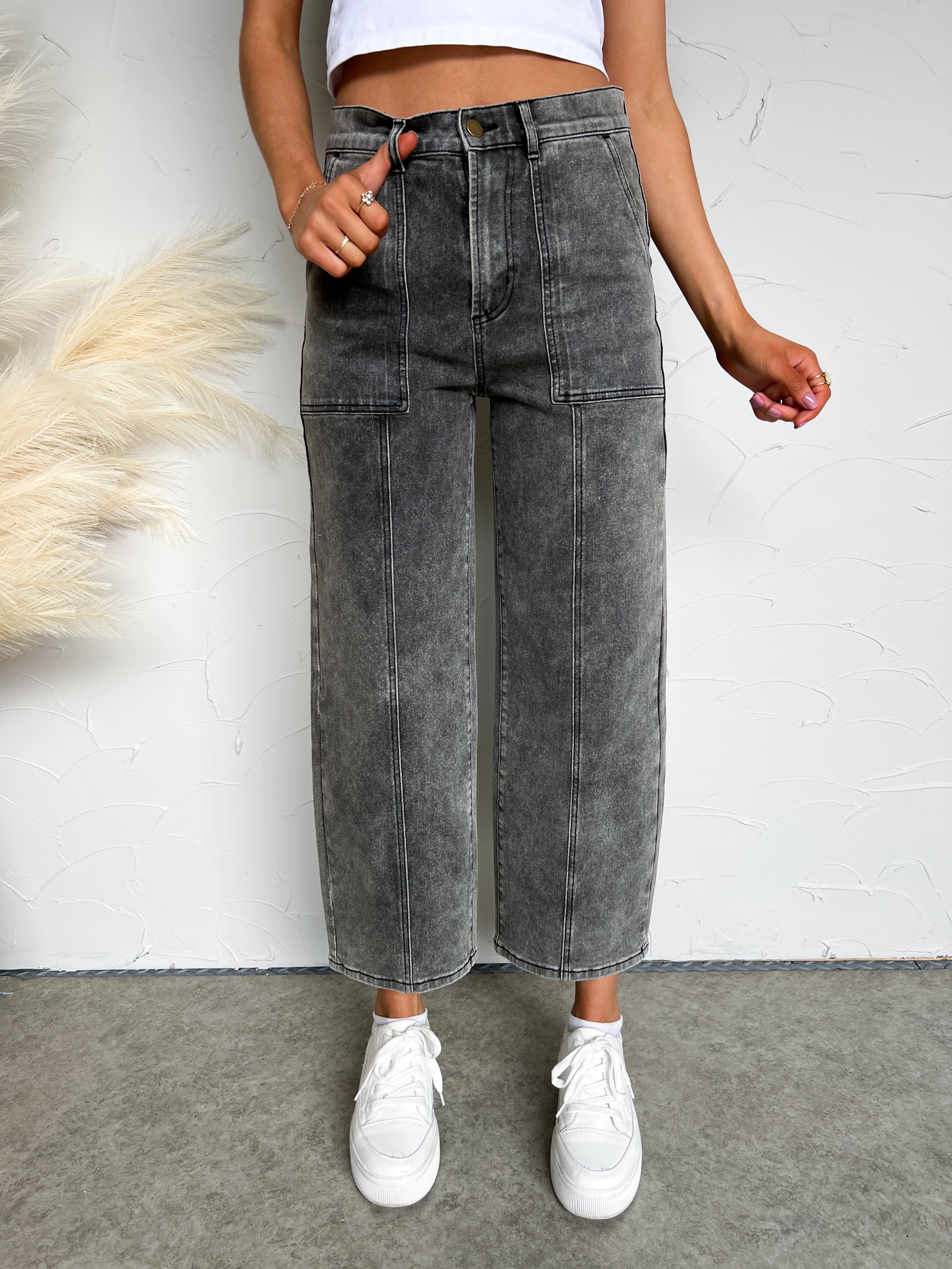 【DISCERNMENT】Comet Milk Wide Denim Jeans Only Comet Elasticated Waist Wide Leg Jean - QVC UK