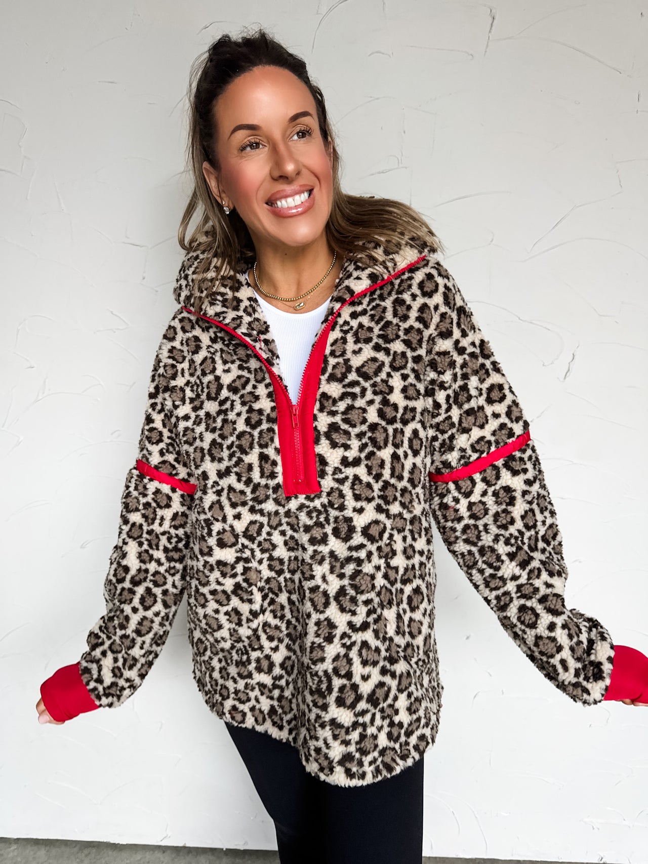 Simple Intentions Leopard Fleece Pullover