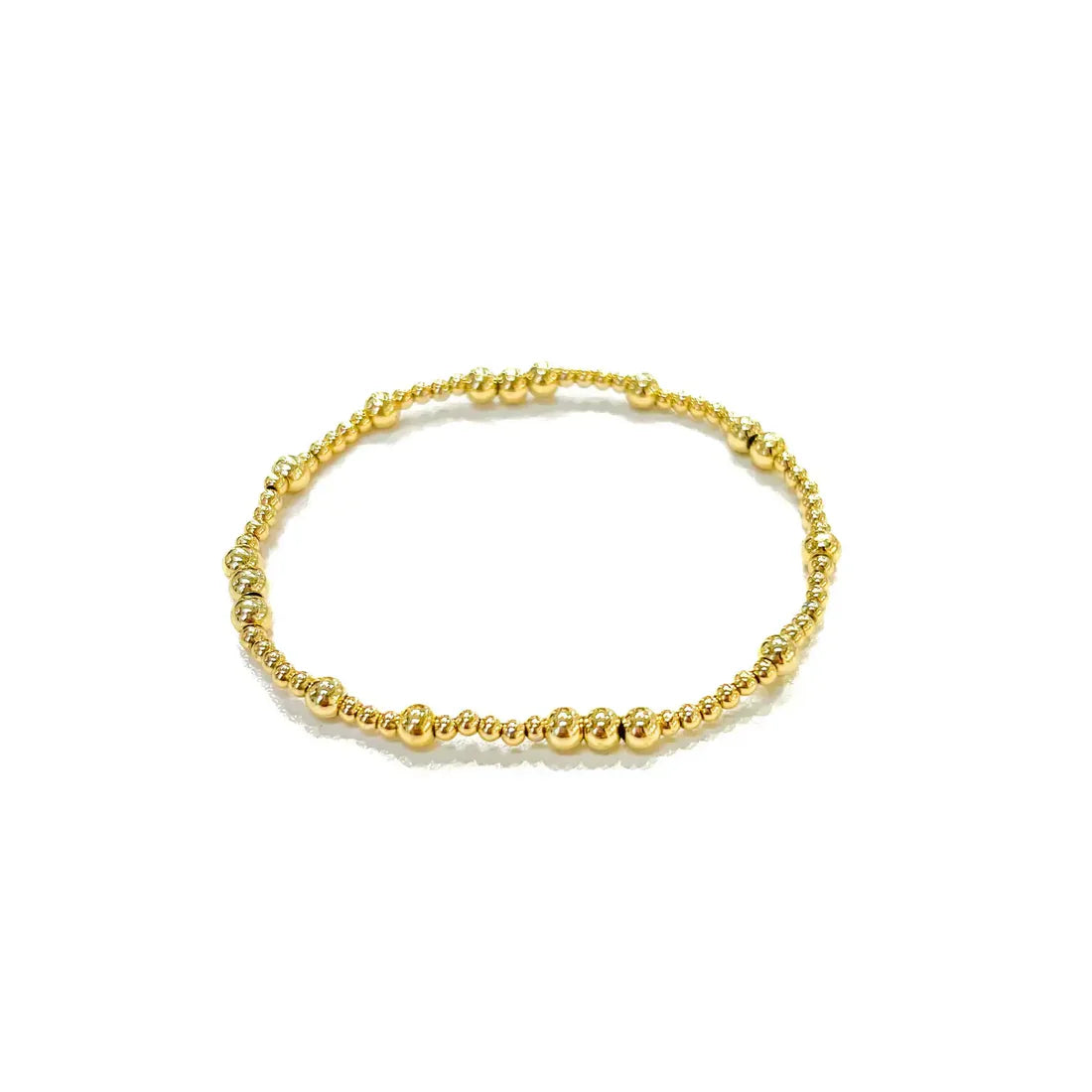 {SB} Mixed 2mm & 4mm Gold Filled Beaded Bracelet