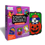 Scratch & Scribble Window Banner Kit packaging with a Halloween-themed design on a green background
