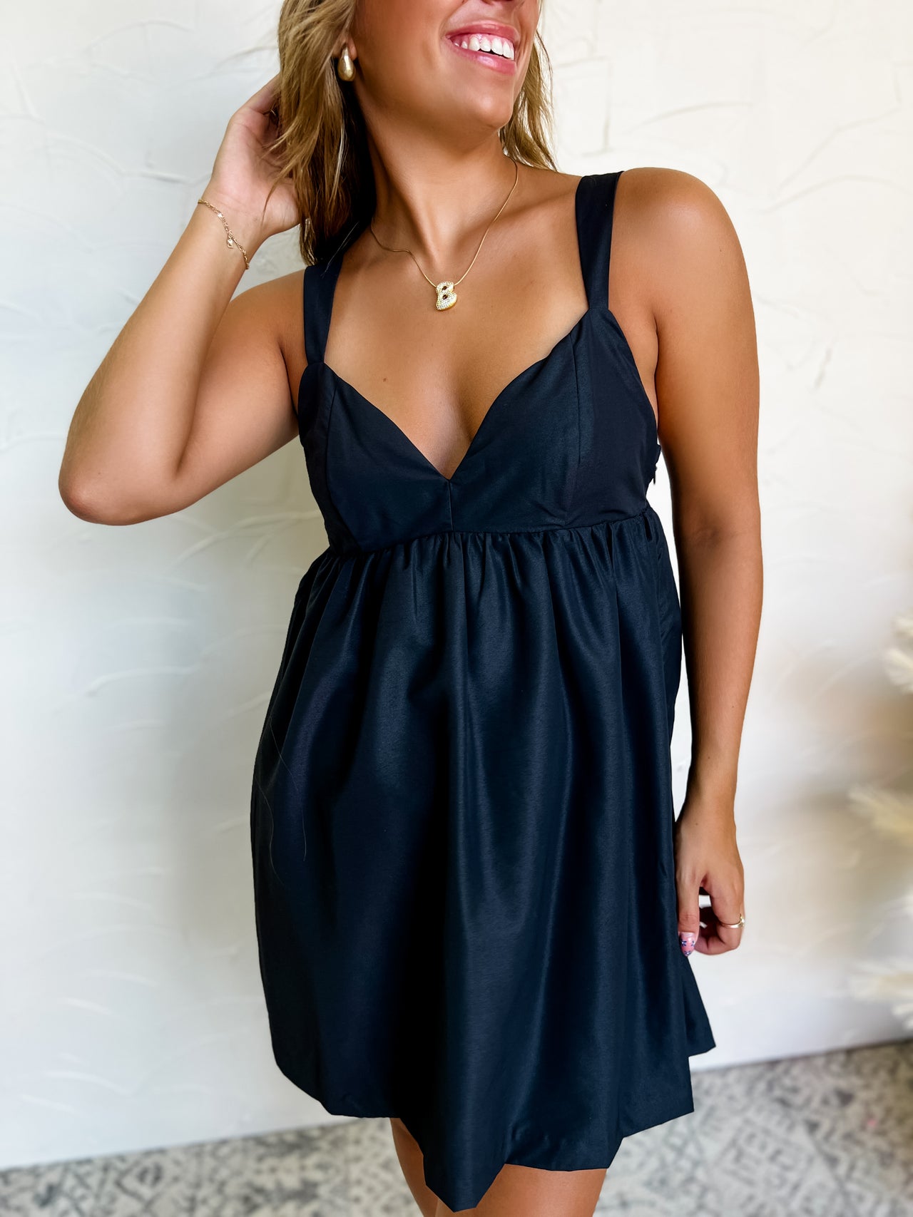 Best Chance Monochromatic Babydoll Dress