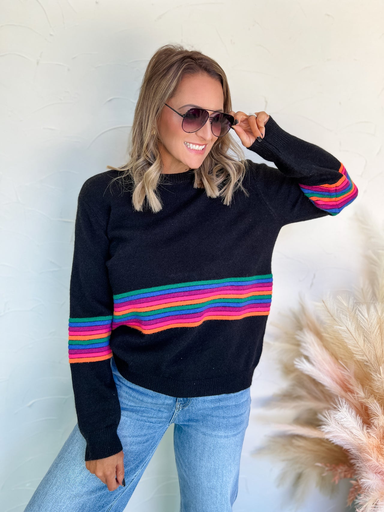 Dealing With It All Stripe Detail Sweater